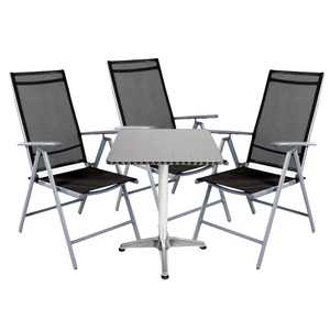 Bistrogarnitur 4-teilig Aluminium - Textilen / Anthrazit