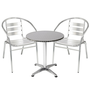 Bistrogarnitur 3-teilig Aluminium H�henverstellbar H70/110cm