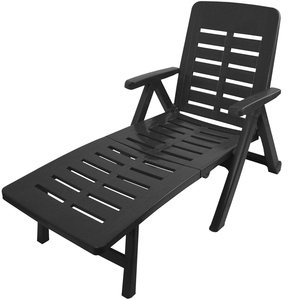 Rollbare Liege Klappliege Gartenliege Kunststoff - Anthrazit