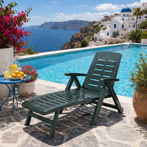 Rollbare Liege Klappliege Sonnenliege Gartenliege Kunststoff Gr�n