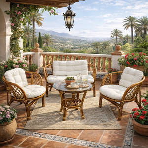 Garten- Sitzgruppe Rattan Bahama 10-tlg natur