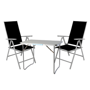 3-teiliges Campingm�bel Set Aluminium Textilen schwarz