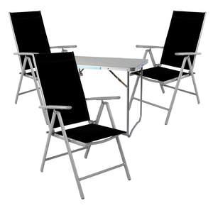 4-teiliges Campingm�bel Set Aluminium Textilen schwarz