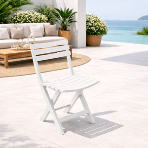 Gartenstuhl Klappstuhl Campingstuhl Kunststoff Wei� Wetterfest