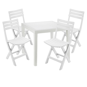 Gartengarnitur Bistrogarnitur 5-teilig Wei�