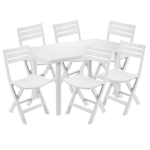 Sitzgarnitur Gartengarnitur 7-teilig Wei�