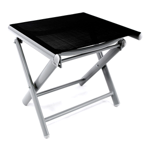 Garten Klapphocker / Fu�hocker Aluminium - Textilen Silbergrau/Schwarz