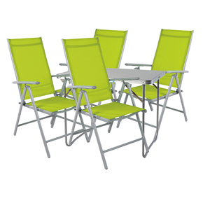 5-teiliges Campingm�bel Set Aluminium Textilen Lime