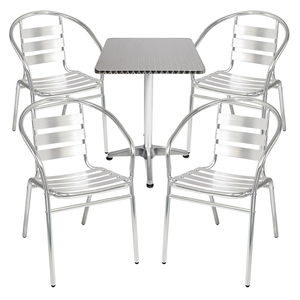 Bistrogarnitur 5-teilig Aluminium
