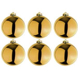 6 Stck XL Weihnachtsbaumkugeln Christbaumkugeln Gold  15cm