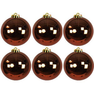 6 Stck XL Weihnachtsbaumkugeln Christbaumkugeln Braun  15cm