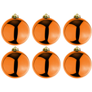 6 Stck XL Weihnachtsbaumkugeln Christbaumkugeln Orange  15cm