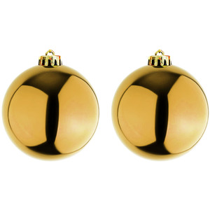 2 Stk. XXXL Weihnachtsbaumkugeln Dekokugel Christbaumkugel Gold  25cm