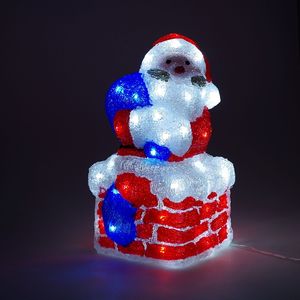 LED Santa Claus Figur / Weihnachtsmann Acryl 60 LEDs IP44 fr innen und auen