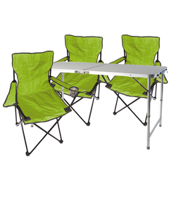 4-teiliges Campingm�bel Set Lime Tisch h�henverstellbar St�hle Tasche 