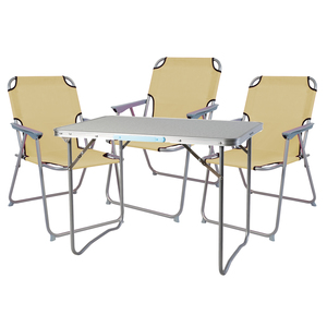 4-teiliges Campingm�bel Set Alu L70xB50xH59cm beige