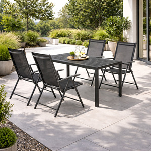 Gartengarnitur Sitzgarnitur 5-teilig L150xB90cm Aluminium / Non-Wood Anthrazit