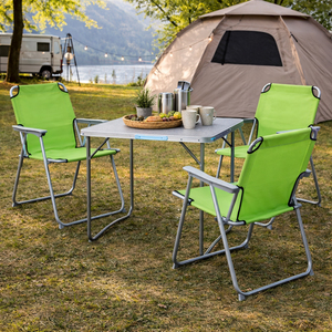 4-teiliges Campingm�bel Set Alu L80xB60xH68cm Limegr�n