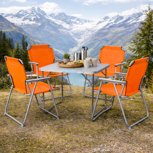 5-teiliges Campingm�bel Set Alu L80xB60xH68cm Orange