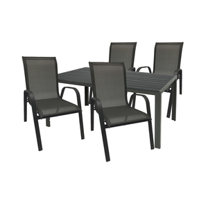 Gartengarnitur Sitzgarnitur 5-teilig 180x90cm Aluminium Non-Wood 