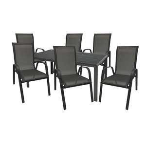 Gartengarnitur Sitzgarnitur 7-teilig 180x90cm Aluminium Non-Wood 