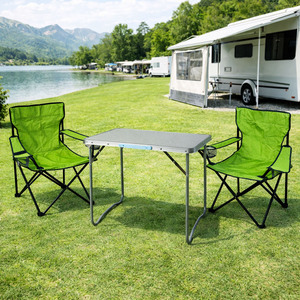 3-teiliges Campingm�bel Set Tisch 80x60x68cm + Campingst�hle