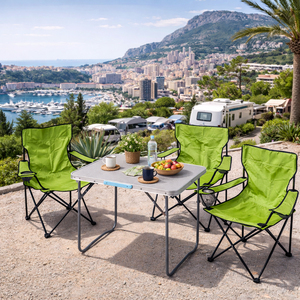 4-teiliges Campingm�bel Set lime XL Tisch 80x60x68cm + Campingst�hle