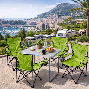 5-teiliges Campingm�bel Set limegr�n Tisch 80x60x68cm + Campingst�hle