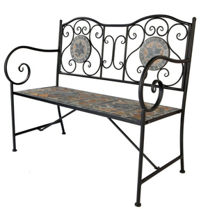 Mosaik Gartenbank Design Kreta 108x54x90cm