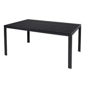 Gro�er Non-Wood Gartentisch 180x90cm aus Aluminium anthrazit / schwarz