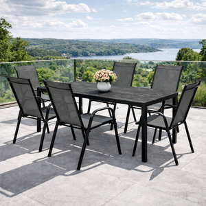 Gartengarnitur Sitzgarnitur 7-teilig 150x90cm Non-Wood 