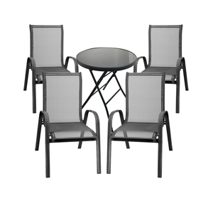 5-tlg. Bistro Garnitur Balkonset Garnitur Tisch + 4 Stapelst�hle