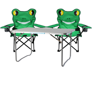 3-tlg. Kinder Campingm�bel Set Frosch Tisch 2 Campingst�hle Tasche 