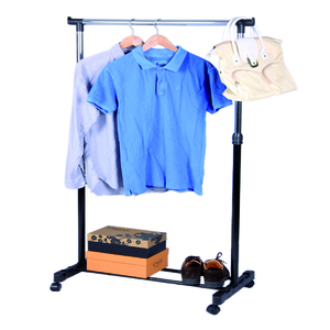 Fahrbarer Kleiderst�nder mit 1 Stange 75x41x155cm