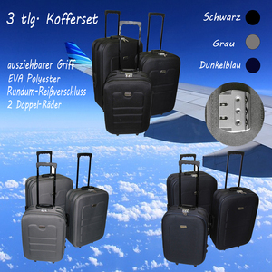 3tlg Reisekofferset Kofferset Trolley Set Reisekoffer Koffertrolley