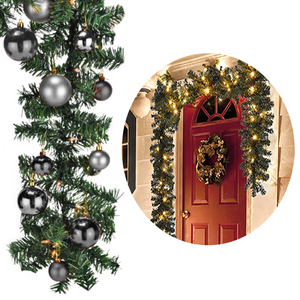 XL LED Tannengirlande 540cm mit 70 LED inkl. 30 Stck Baumkugeln Silber