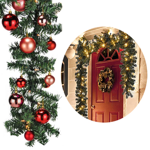 XXL LED Tannengirlande 810cm mit 100 LED inkl. 60 Stck Baumkugeln Rot