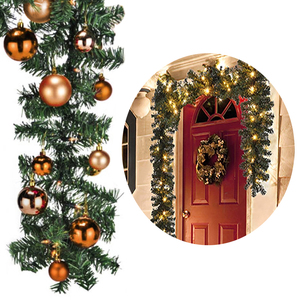 XXL LED Tannengirlande 810cm mit 100 LED inkl. 60 Stck Baumkugeln Orange