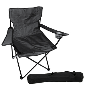 Anglersessel Campingstuhl mit Getr�nkehalter und Tasche in Schwarz 