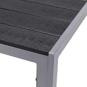Aluminium Gartentisch Non-Wood Silber / Schwarz 150x90cm