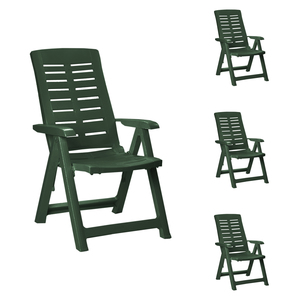 4 St�ck Kunststoff Gartenstuhl Klappst�hle Gr�n 5-Positionen