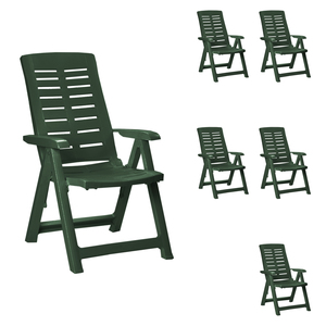 6 St�ck Kunststoff Gartenstuhl Klappst�hle Gr�n 5-Positionen
