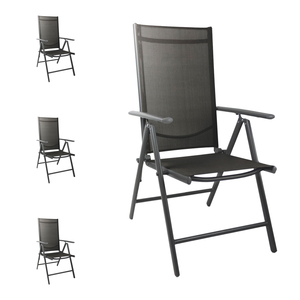 4 St�ck Gartenstuhl Klappstuhl Aluminium - Textilen Anthrazit / Anthrazit