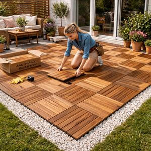 11er Holzfliese Akazienholz FSC�-zertifiziert 30x30cm Stecksystem 