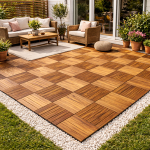 33 St�ck ca. 3 QM Holzfliese Akazienholz FSC� 30x30cm Stecksystem