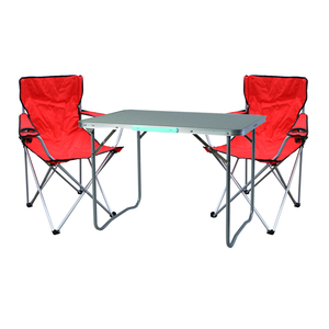 3-teiliges Campingmbel Set Rot 2x Stuhl inkl. Tasche + 1x Tisch