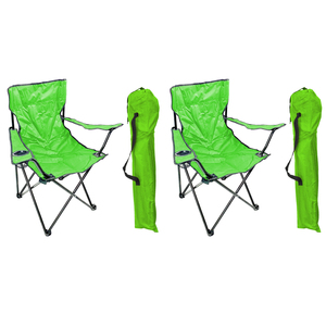 2 St�ck Anglersessel mit Getr�nkehalter und Tasche Lime