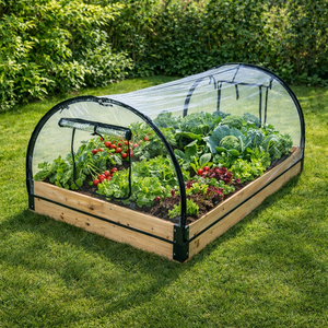 Fr�hbeet Gew�chshaus mit Holzrahmen Treibhaus PVC und Holz 120x80x50cm