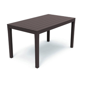 Gartentisch Terrassentisch Rechteckig braun aus Kunststoff Holz-Optik 138x80x72cm 
