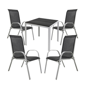 Gartengarnitur Sitzgarnitur 5-tlg. 90x90cm Non-Wood  